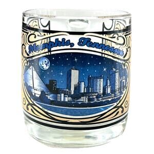Memphis Tennessee Glass Coffee Mug Home of the Blues Skyline 2006 Made USA